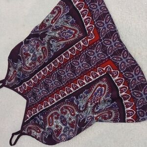 Express Red and Purple Paisley Graphic Print Camisole Tank Top
